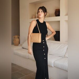 NWOT Bembien Cece Handwoven Leather Convertible Crossbody Shoulder Clutch Rouge